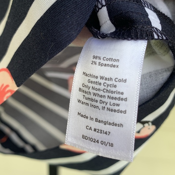 Talbots flamingo print resort wear stripped skirt size 12 - Picture 4 of 8